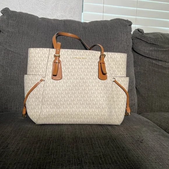Michael Kors | Bags | Michael Kors Cream And Tan Tote Bag 